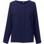 Blouse Crêpe de Chine Roma Navy - 36 EU (8 UK)