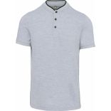 Polo col mao manches courtes homme Oxford Grey / Black - XS