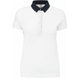 Polo jersey bicolore femme White / Navy - XS