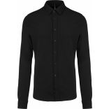 Chemise maille piquée manches longues Black - S