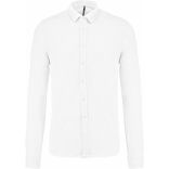 Chemise maille piquée manches longues White - S