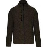 Veste zippée chinée homme Dark Khaki Melange - S