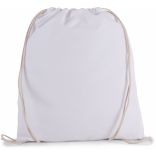 Petit sac à dos en coton bio avec cordelettes White