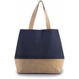 Sac shopping en toiles de coton & jute Patriot Blue / Natural