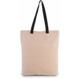 Sac shopping à soufflet avec poignées contrastées Natural / Black