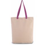 Sac shopping à soufflet avec poignées contrastées Natural / Radiant Orchid