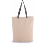 Sac shopping à soufflet avec poignées contrastées Natural / Steel Grey