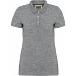 Polo vintage manches courtes femme Slub Grey Heather - XS