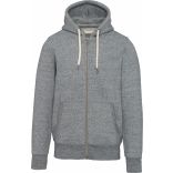 Sweat-shirt vintage zippé à capuche homme Slub Grey Heather - S