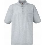 Polo 65/35 avec poche Heather Grey - S