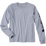 T-shirt avec logo Carhartt® manches longues EK231 - Heather Grey