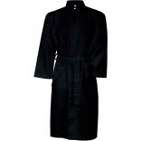 Peignoir kimono nid d'abeille K122 - Black