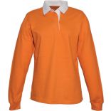 Polo femme rugby uni col blanc K218 - Orange