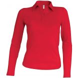 Polo femme manches longues K244 - Red