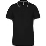 Polo manches courtes avec liserés contrastés K250 - Black / Light Grey / White
