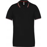 Polo manches courtes avec liserés contrastés K250 - Black / Red / White