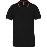 Polo manches courtes avec liserés contrastés K250 - Black / Red / Yellow