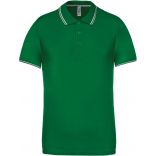 Polo manches courtes avec liserés contrastés K250 - Kelly Green / Light Grey / White