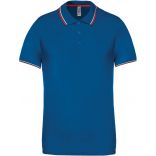 Polo manches courtes avec liserés contrastés K250 - Light Royal Blue / Red / White
