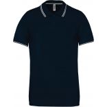 Polo manches courtes avec liserés contrastés K250 - Navy / Light Grey / White