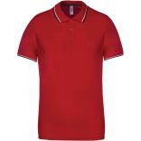 Polo manches courtes avec liserés contrastés K250 - Red / Navy / White