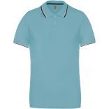 Polo manches courtes avec liserés contrastés K250 - Sky Blue / Navy / White