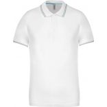 Polo manches courtes avec liserés contrastés K250 - White / Sky Blue / Light Grey