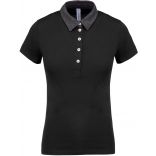 Polo femme jersey bicolore K261 - Black / Dark Grey Heather
