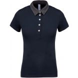 Polo femme jersey bicolore K261 - Navy / Dark Grey Heather