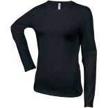 T-shirt femme col rond manches longues Carla K328 - Black