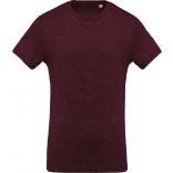 T-shirt homme coton bio col rond K371 - Wine Heather