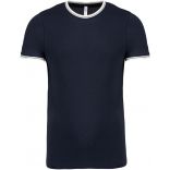T-shirt homme maille piquée col rond K373 - Navy / Off White