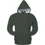 Sweat-shirt à capuche zippé K444 - Dark Khaki