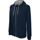 Sweat-shirt homme zippé capuche contrastée K466 - Navy / Fine Grey