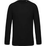 Sweat-shirt homme bio col rond manches raglan K480 - Black