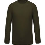 Sweat-shirt homme bio col rond manches raglan K480 - Mossy Green