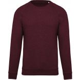 Sweat-shirt homme bio col rond manches raglan K480 - Wine Heather