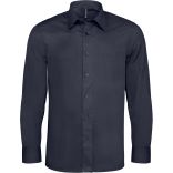 Chemise manches longues coton/élasthanne K529 - Navy