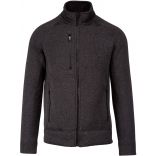 Veste homme chinée ouverture zippée K9106 - Dark Grey Melange