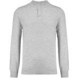 Pullover premium col boutonné K983 - Light grey heather