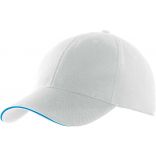 Casquette sport 4 panneaux KP132 - White / Aqua Blue