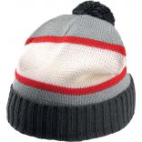 Bonnet long KP507 - Slate Grey / Light Grey / Natural / Red-One Size