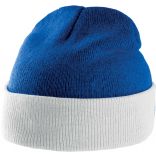 Bonnet bicolore avec revers KP514 - Royal Blue / White