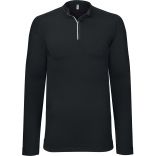 T-shirt running 1/4 zip manches longues PA003 - Black