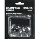 Boîte de 12 crampons alu/nylon coniques PA071 - Silver-8x13 mm + 4x16mm