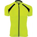 Maillot cycliste homme zippé manches courtes PA447 - Fluorescent Yellow / Black