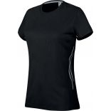 T-shirt femme sport bi-matière manches courtes PA466 - Black / Silver