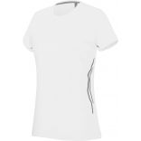 T-shirt femme sport bi-matière manches courtes PA466 - White / Silver
