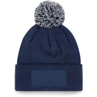 Bonnet à pompon patch SNOWSTAR® B443 - French Navy / Light Grey
