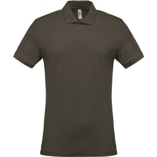 Polo piqué manches courtes homme Dark Khaki